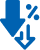 Decremental arrows with percentage